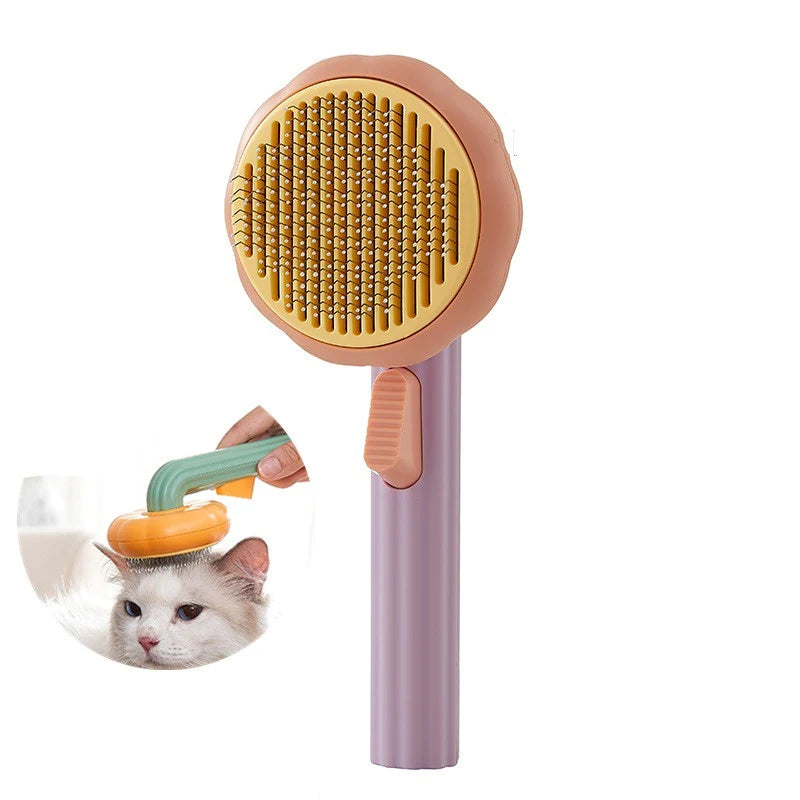 Load image into Gallery viewer, New Pet Cat Brush Hot Selling Hand-Held Steel Wire Self-Cleaning Comb Looper for Hair Removal
