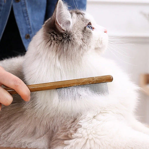 Wooden Purrfection Cat Grooming Comb