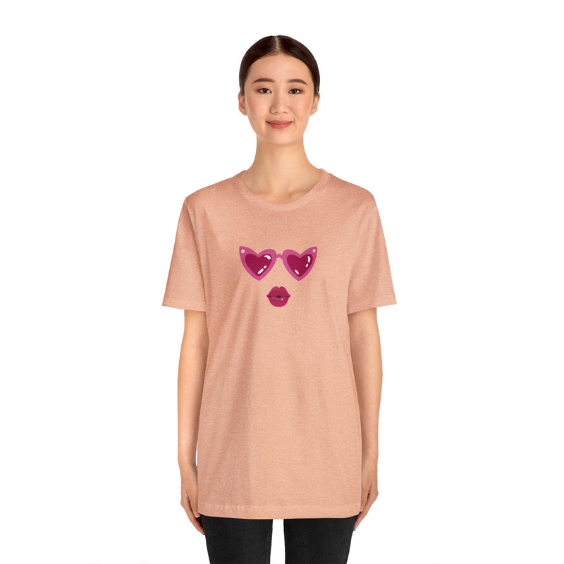 Load image into Gallery viewer, United by Love: Pink Heart Glasses Couple&#39;s Tee - Celebrate Valentine&#39;s Together
