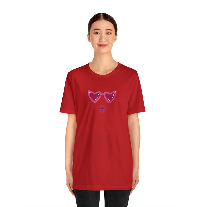 Load image into Gallery viewer, United by Love: Pink Heart Glasses Couple&#39;s Tee - Celebrate Valentine&#39;s Together
