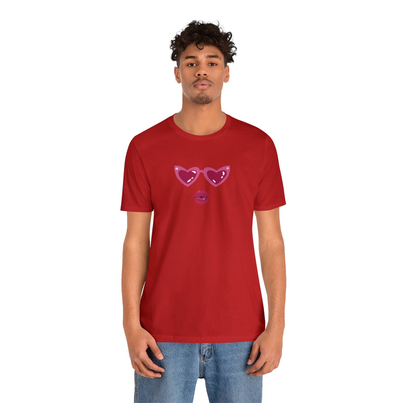 Load image into Gallery viewer, United by Love: Pink Heart Glasses Couple&#39;s Tee - Celebrate Valentine&#39;s Together
