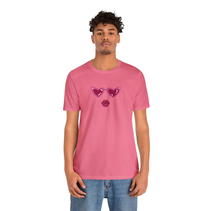 Load image into Gallery viewer, United by Love: Pink Heart Glasses Couple&#39;s Tee - Celebrate Valentine&#39;s Together
