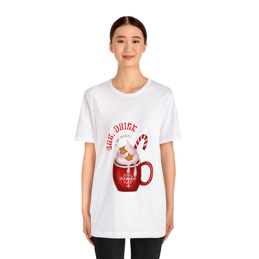 Eat, Drink & Be Merry with Sweet Drink Illustration Jersey Tee