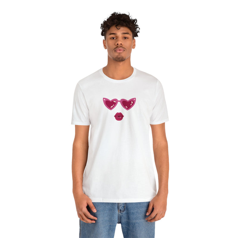 Load image into Gallery viewer, United by Love: Pink Heart Glasses Couple&#39;s Tee - Celebrate Valentine&#39;s Together
