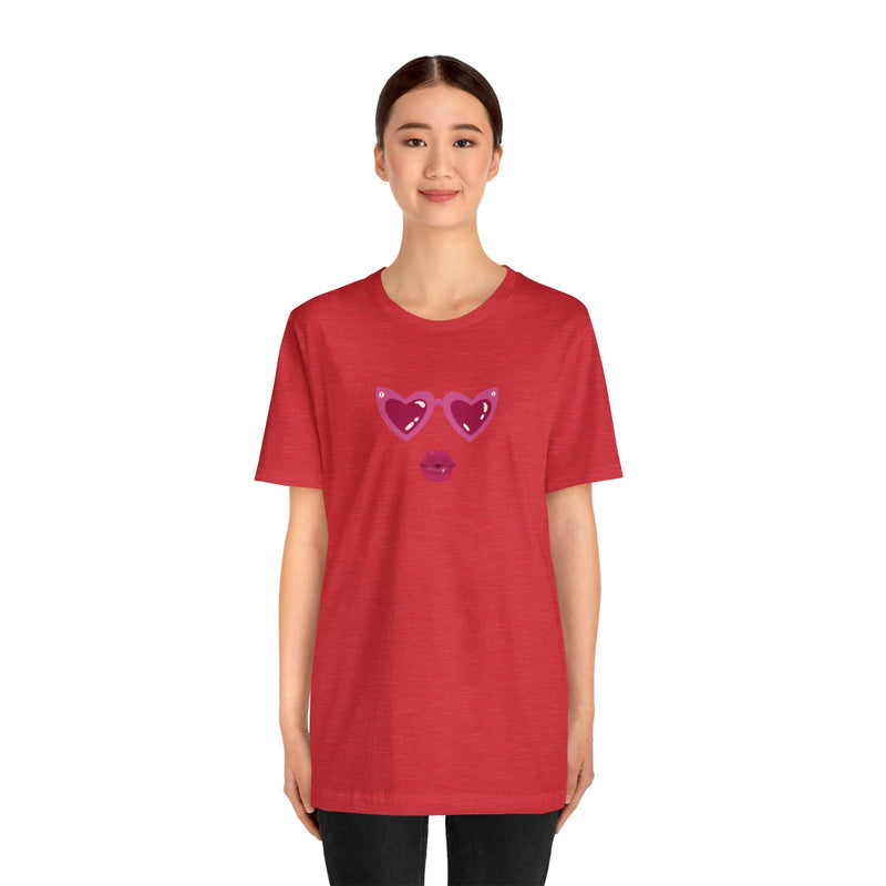 Load image into Gallery viewer, United by Love: Pink Heart Glasses Couple&#39;s Tee - Celebrate Valentine&#39;s Together
