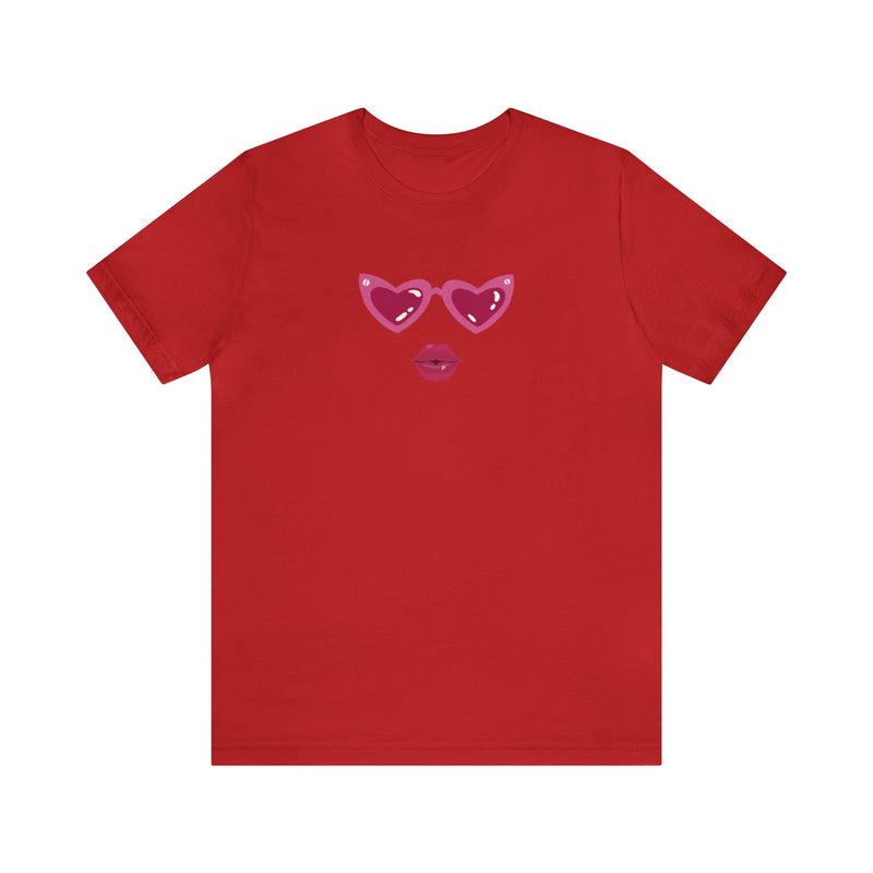 Load image into Gallery viewer, United by Love: Pink Heart Glasses Couple&#39;s Tee - Celebrate Valentine&#39;s Together
