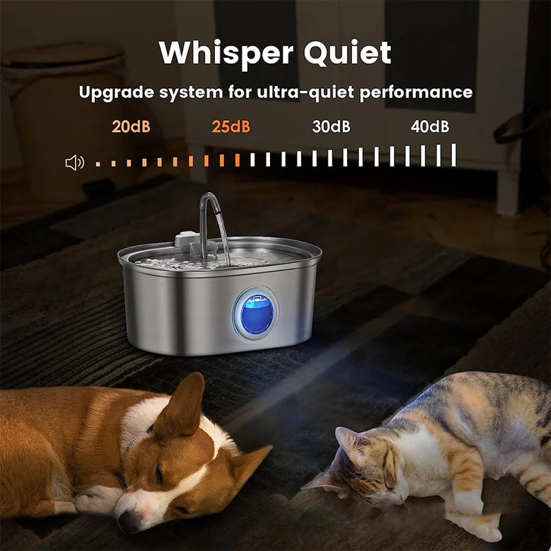 Load image into Gallery viewer, Ultra-Quiet Stainless Steel Cat Water Fountain for Cats &amp; Dogs
