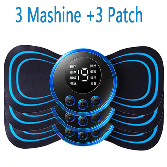 LCD Display EMS Neck Stretcher Electric Massager 8 Mode Cervical Massage Patch Pulse Muscle Stimulator Portable Relief Pain