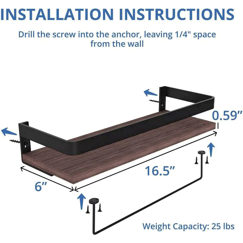 Load image into Gallery viewer, Rustic Wood Floating Shelf with Towel Rack - Perfect for Kitchen and Bathroom
