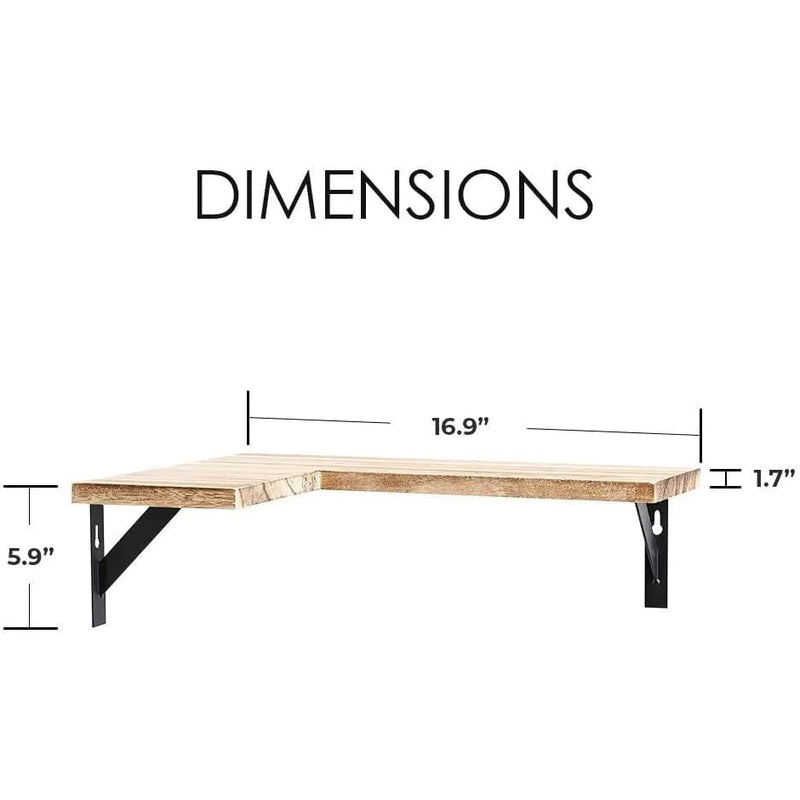 Load image into Gallery viewer, Floating Corner Shelf - Wood Wall Mounted Display Storage for Home Decor
