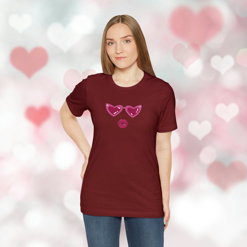 Load image into Gallery viewer, United by Love: Pink Heart Glasses Couple&#39;s Tee - Celebrate Valentine&#39;s Together
