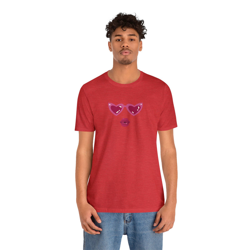 Load image into Gallery viewer, United by Love: Pink Heart Glasses Couple&#39;s Tee - Celebrate Valentine&#39;s Together
