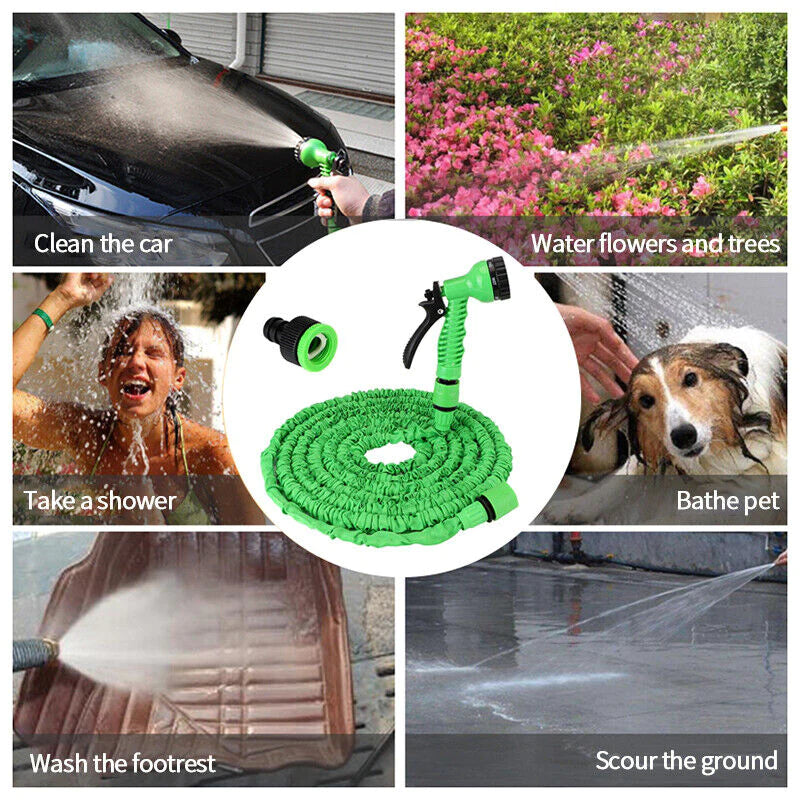 Load image into Gallery viewer, Expanding Expandable Flexible Garden Water Hose W Spray Nozzle 25, 50, 75, 100FT
