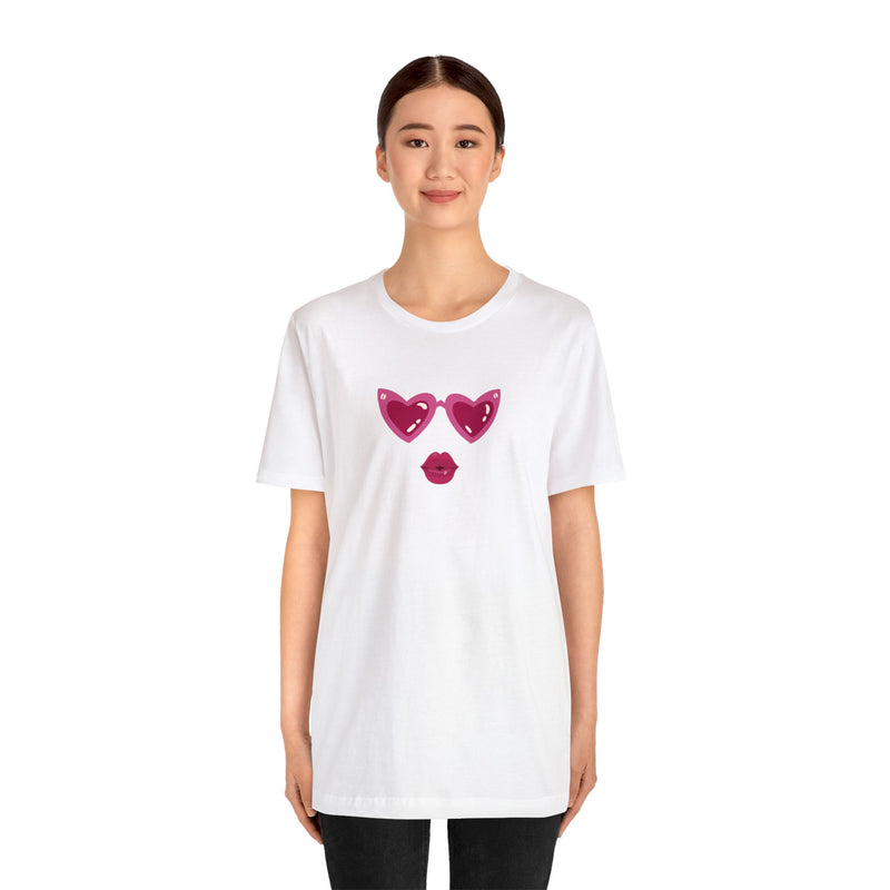 Load image into Gallery viewer, United by Love: Pink Heart Glasses Couple&#39;s Tee - Celebrate Valentine&#39;s Together
