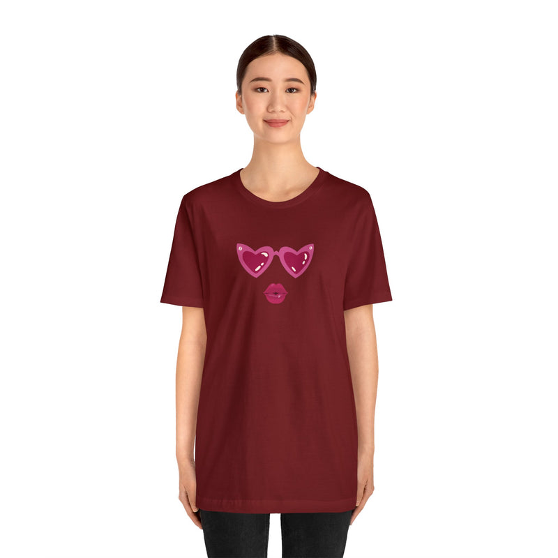 Load image into Gallery viewer, United by Love: Pink Heart Glasses Couple&#39;s Tee - Celebrate Valentine&#39;s Together
