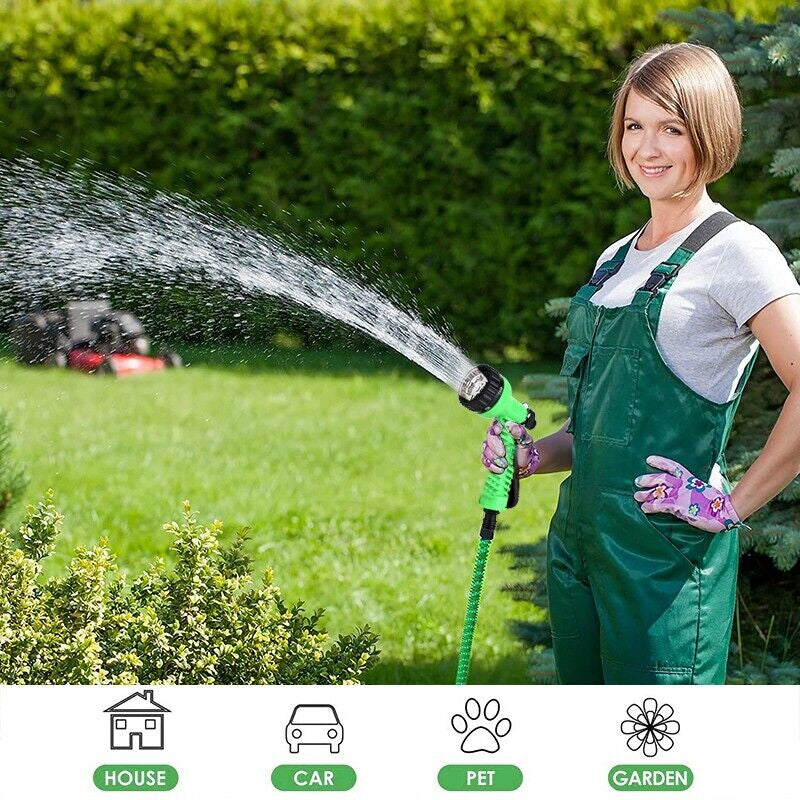 Load image into Gallery viewer, Expanding Expandable Flexible Garden Water Hose W Spray Nozzle 25, 50, 75, 100FT
