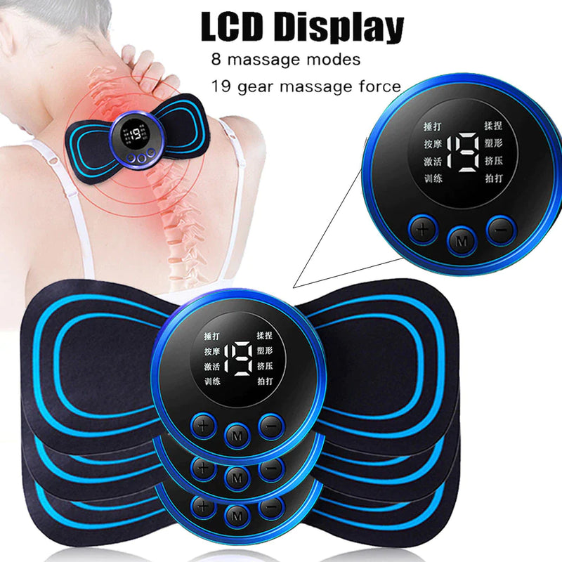 Load image into Gallery viewer, LCD Display EMS Neck Stretcher Electric Massager 8 Mode Cervical Massage Patch Pulse Muscle Stimulator Portable Relief Pain
