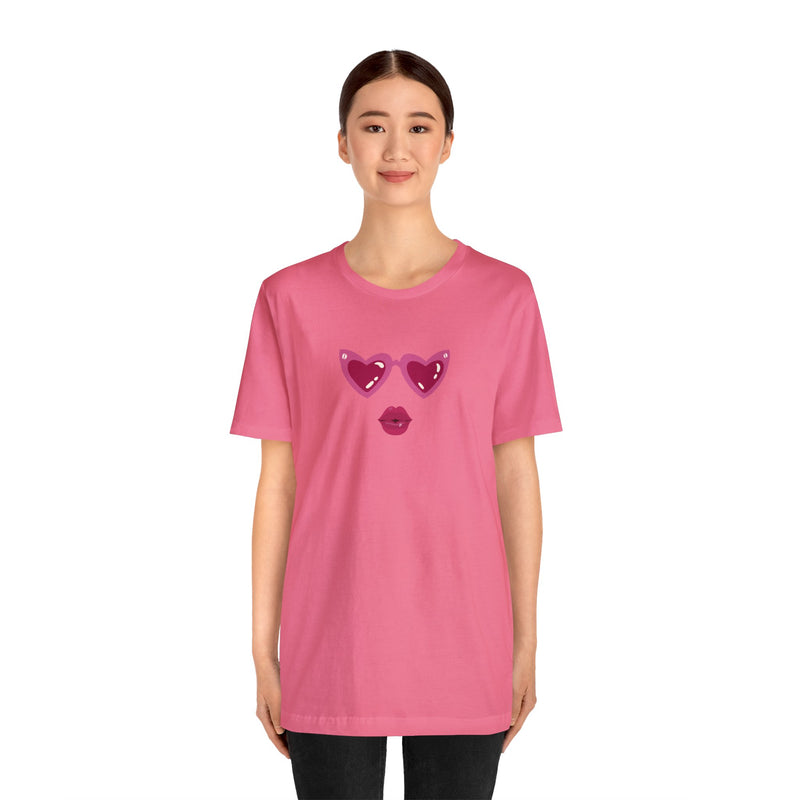 Load image into Gallery viewer, United by Love: Pink Heart Glasses Couple&#39;s Tee - Celebrate Valentine&#39;s Together
