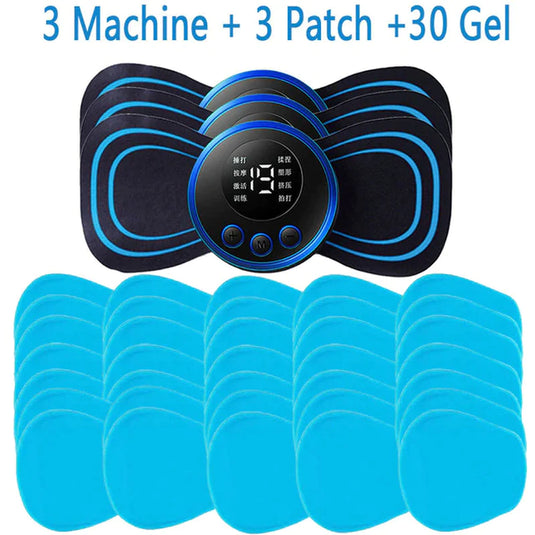 LCD Display EMS Neck Stretcher Electric Massager 8 Mode Cervical Massage Patch Pulse Muscle Stimulator Portable Relief Pain