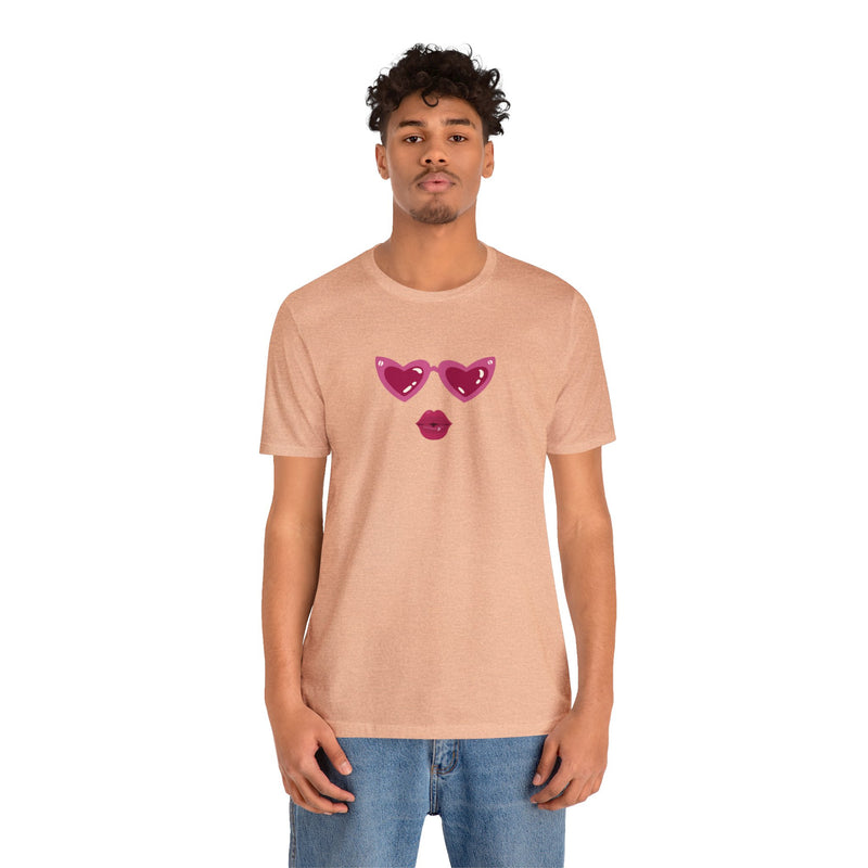 Load image into Gallery viewer, United by Love: Pink Heart Glasses Couple&#39;s Tee - Celebrate Valentine&#39;s Together
