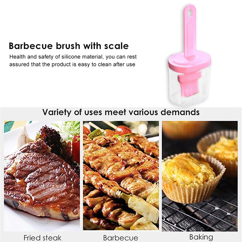 Load image into Gallery viewer, Kitchen High Temperature Resistant Silicone Oil Bottle Brush Integrated with Lid and Bottle Barbecue Baking Brush Oil Brush
