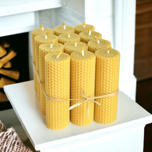 BULK Honeycomb Beeswax Candles, %100 Pure Beeswax Candles