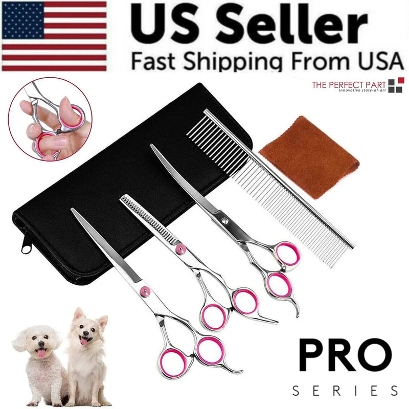 Load image into Gallery viewer, Pet Dog Grooming Scissors Stainless Straight Curved Thinning Shears Trimmer Kits
