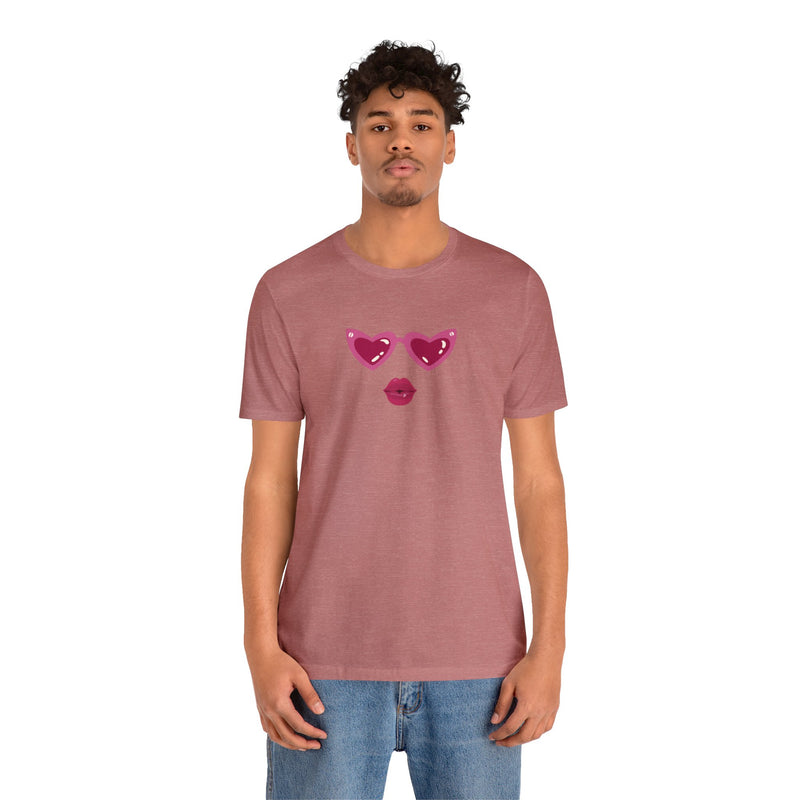 Load image into Gallery viewer, United by Love: Pink Heart Glasses Couple&#39;s Tee - Celebrate Valentine&#39;s Together
