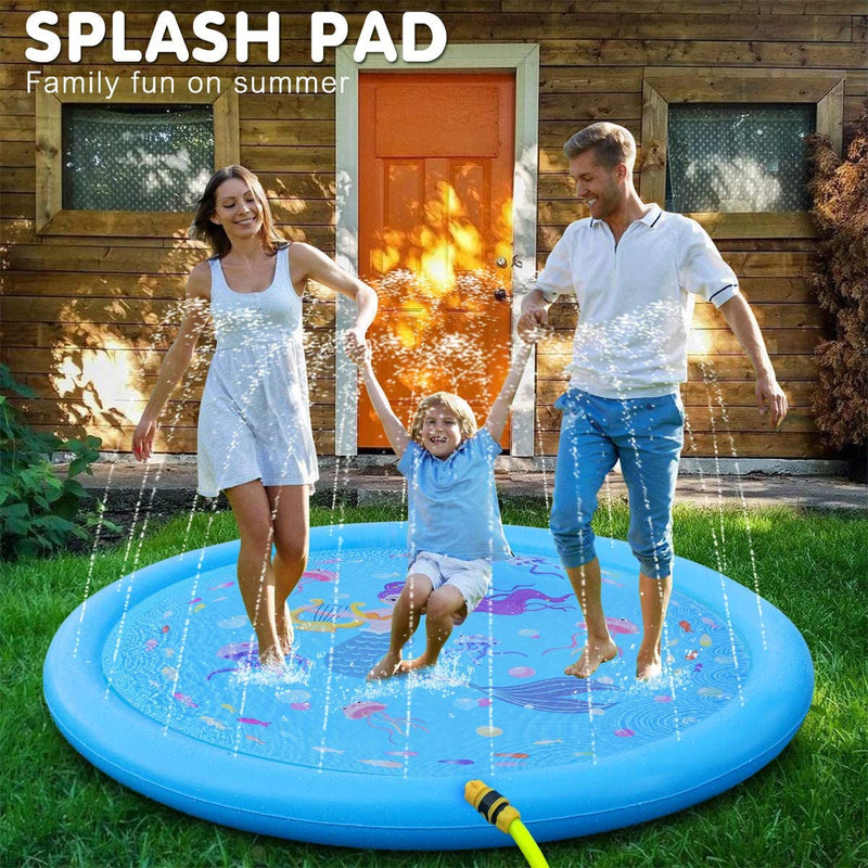 Load image into Gallery viewer, Kids Sprinklers for Outside, Splash Pad for Toddlers &amp; Baby Pool 3-In-1 60&quot; Water Toys Gifts for 1 2 3 4 5 Year Old Boys Girls Splash Play Mat
