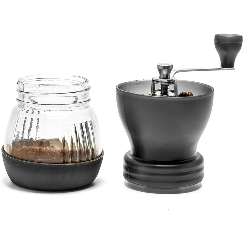 Load image into Gallery viewer, Manual Coffee Bean Grinder - Supreme Ceramic Mill, Stainless Steel Handle, Adjustable Grinding, and Detachable Glass Container with Airtight Cover
