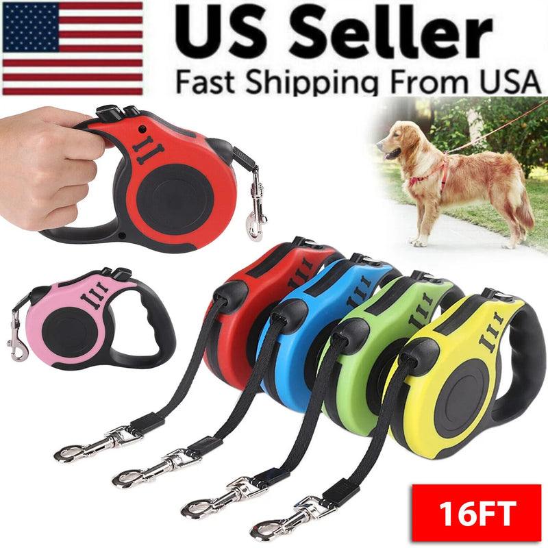 Load image into Gallery viewer, 16.5FT Automatic Retractable Dog Leash Pet Collar Automatic Walking Lead Free US
