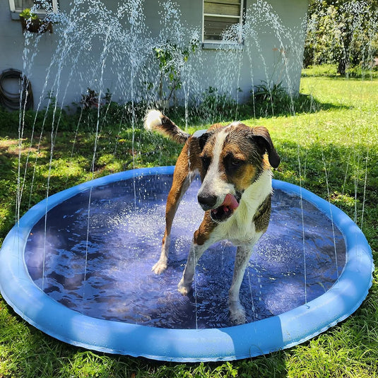 Dog Pool Splash Pad, Anti-Slip Sprinkler Pad for Kids & Dogs, 0.58Mm Thick Durable Material