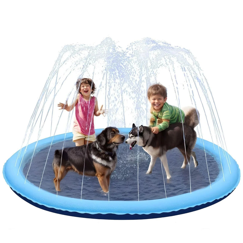 Load image into Gallery viewer, Dog Pool Splash Pad, Anti-Slip Sprinkler Pad for Kids &amp; Dogs, 0.58Mm Thick Durable Material
