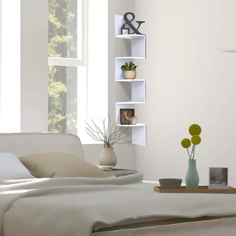 Load image into Gallery viewer, Floating Corner Shelf - Wood Wall Mounted Display Storage for Home Decor
