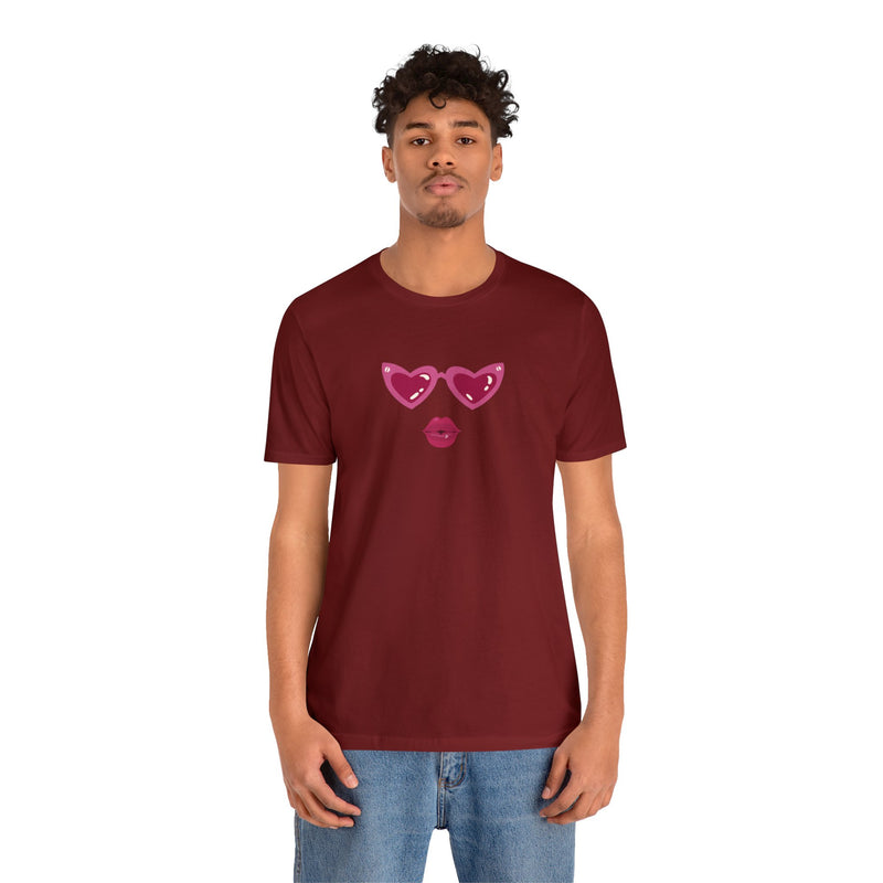 Load image into Gallery viewer, United by Love: Pink Heart Glasses Couple&#39;s Tee - Celebrate Valentine&#39;s Together
