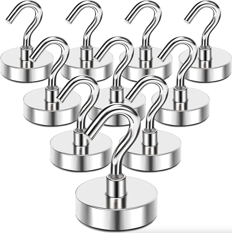 Load image into Gallery viewer, 10 Pack Dia Strong Magnetic Hook Hanger N52 Neodymium Clamping Magnet Hooks USA
