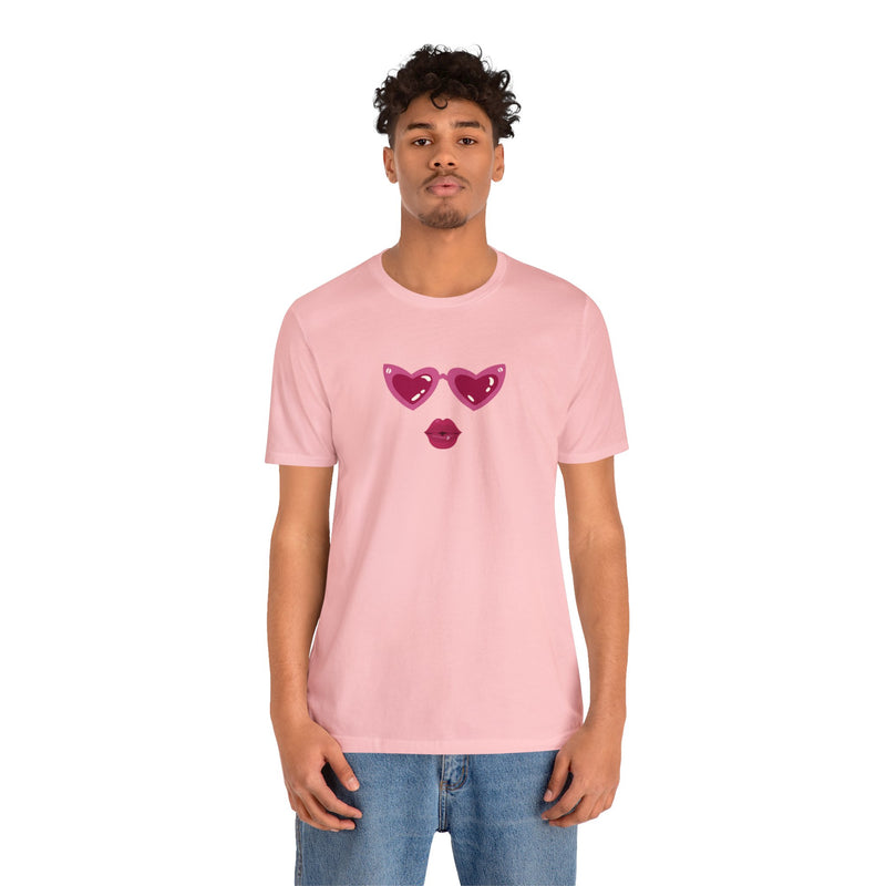 Load image into Gallery viewer, United by Love: Pink Heart Glasses Couple&#39;s Tee - Celebrate Valentine&#39;s Together
