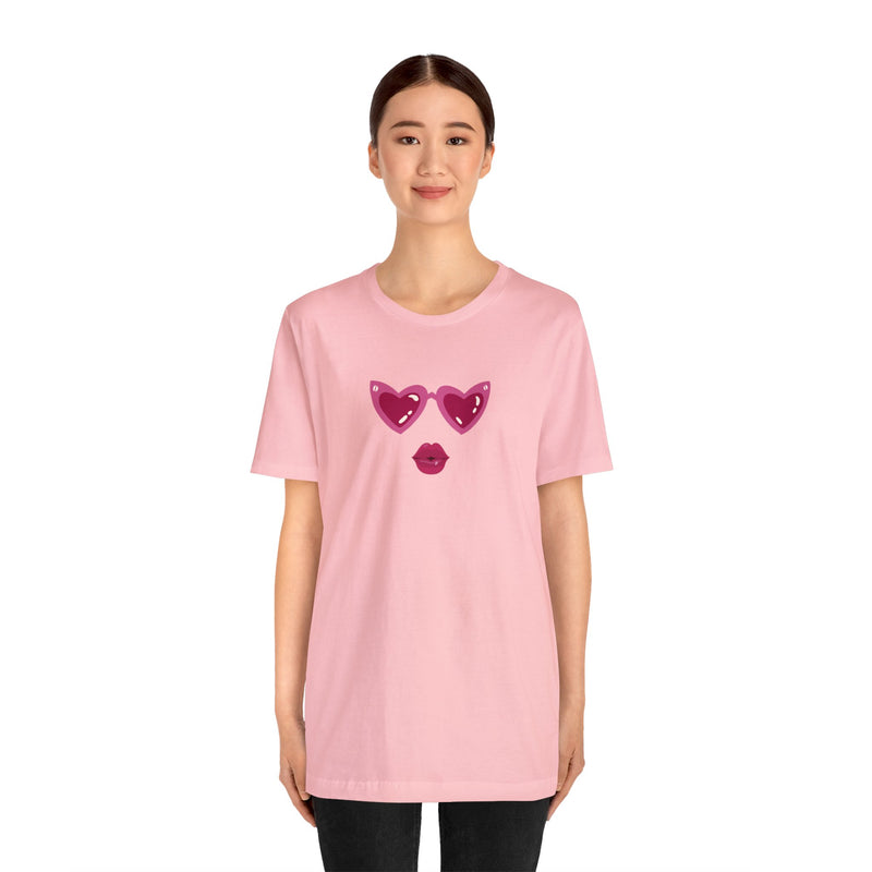 Load image into Gallery viewer, United by Love: Pink Heart Glasses Couple&#39;s Tee - Celebrate Valentine&#39;s Together
