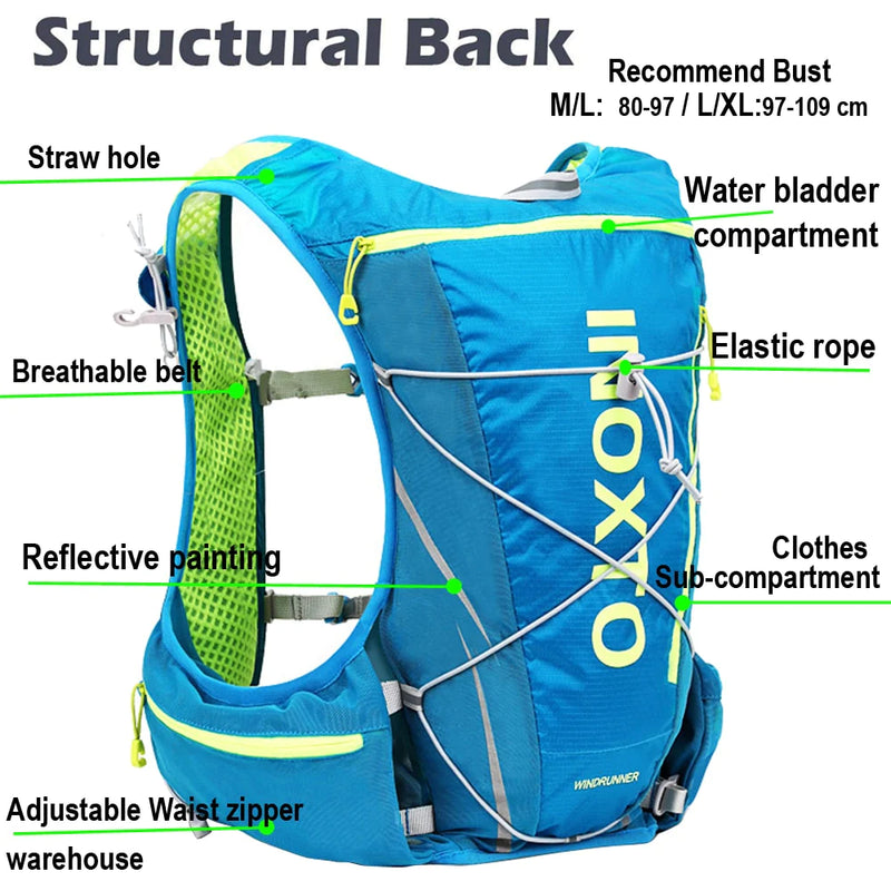 Load image into Gallery viewer, 8L Running Hydration Vest Backpack Men Women Outdoor Sport Bags Trail Marathon Jogging Hiking Backpack Option Water Bag Flask
