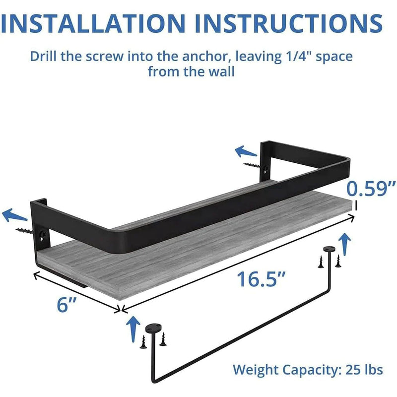 Load image into Gallery viewer, Rustic Wood Floating Shelf with Towel Rack - Perfect for Kitchen and Bathroom
