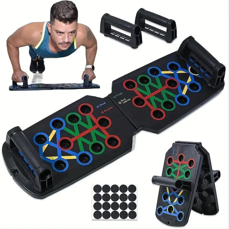 Load image into Gallery viewer, Portable Multifunctional Push-Up Board Set with Handles Foldable Fitness Equipment for Chest Abdomen Arms and Back Training
