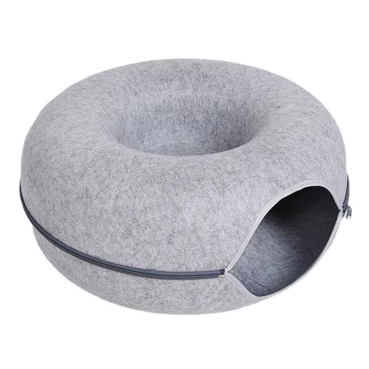 Internet Celebrity Donut Cat Nest All Year Round Neutral Winter Warm Tire Felt Cat Bed Tunnel Semi-Closed Cat Supplies