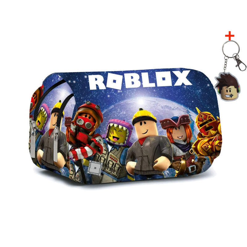 Load image into Gallery viewer, Roblox Peripheral Student Pencil Case Double Rounds Zipper Game Anime Secondary Dimension Stationery Case Fashion Print Pencil Case
