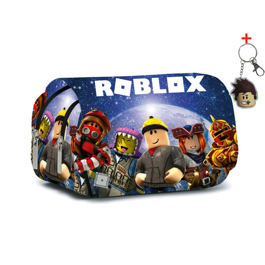Roblox Peripheral Student Pencil Case Double Rounds Zipper Game Anime Secondary Dimension Stationery Case Fashion Print Pencil Case