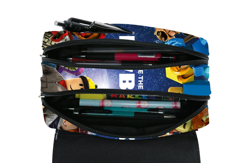 Load image into Gallery viewer, Roblox Peripheral Student Pencil Case Double Rounds Zipper Game Anime Secondary Dimension Stationery Case Fashion Print Pencil Case
