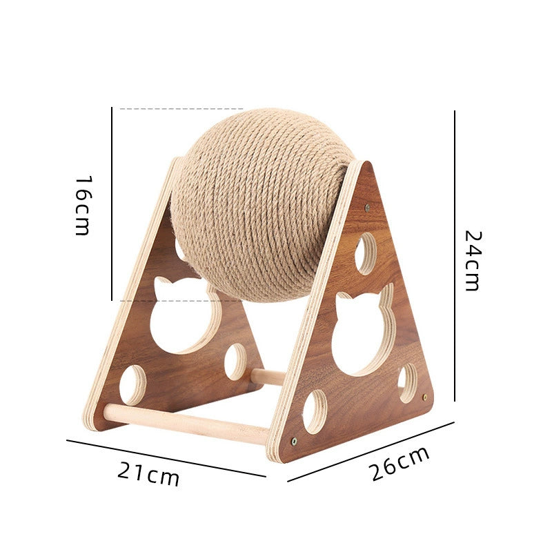 Load image into Gallery viewer, Cat Scratch Board Wooden Cat Grasping Ball Cat Grinding Claw Hand Wrapped Sisal Hemp Rope Cat Climbing Frame Scratching Pole Scratch-Resistant Cat Toy
