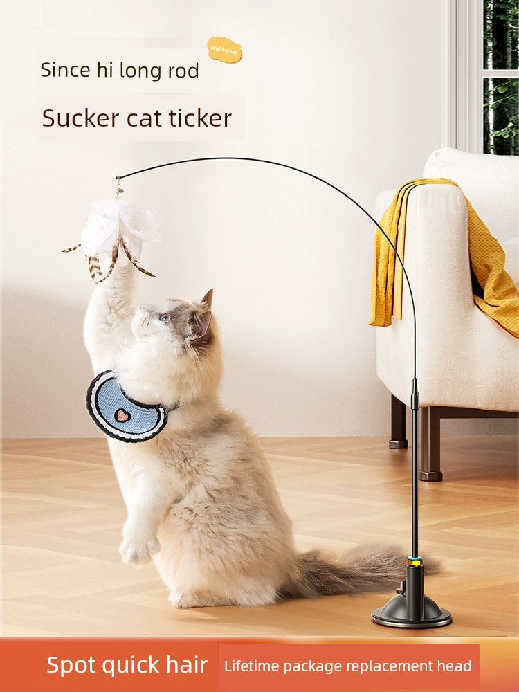 Load image into Gallery viewer, Cat Toy Cat Teaser Self-Hi Relieving Stuffy Handy Gadget with Suction Cup Long Brush Holder Pet Kitty Kittens
