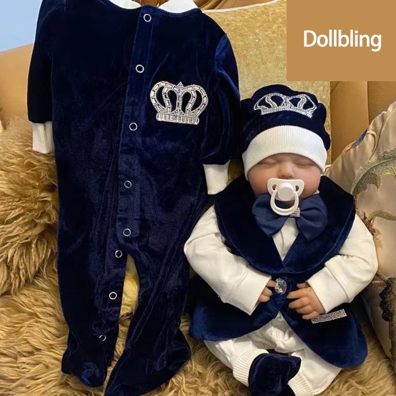 Load image into Gallery viewer, Velvet Newborn Baby Boy Outfits Blazer Vest Kids Clothing Cotton Infant Products Body Suit Shirt Pants Mittens Receiving Blanket
