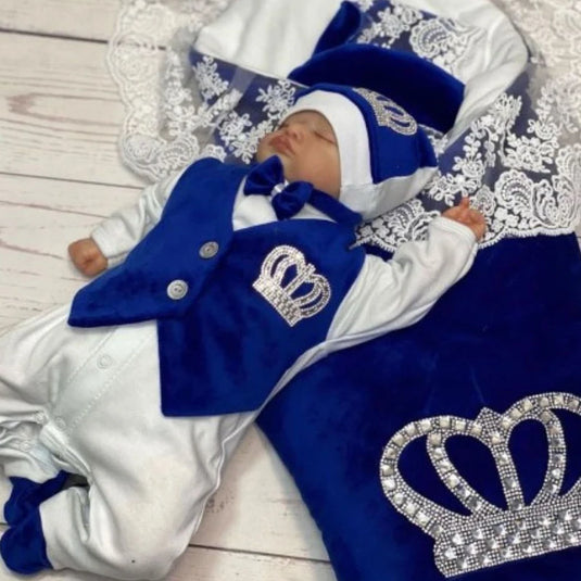 Velvet Newborn Baby Boy Outfits Blazer Vest Kids Clothing Cotton Infant Products Body Suit Shirt Pants Mittens Receiving Blanket