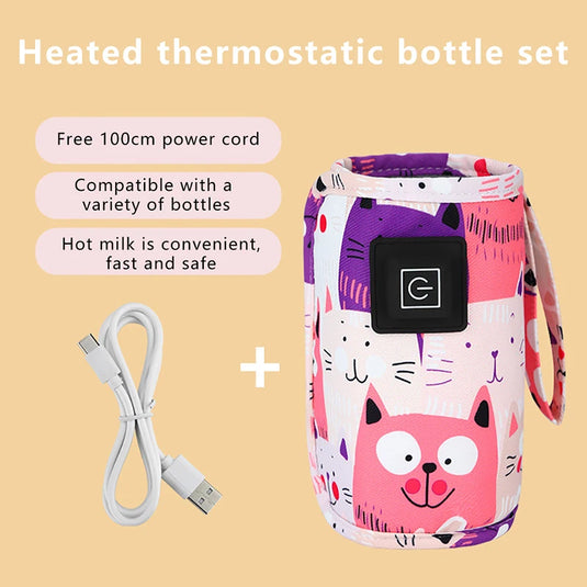 USB Milk Water Warmer, Travel Stroller Insulated Bag, Nursing Bottle Heater, Portable Bottle Feeding Warmer